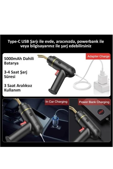 200 Watt 5000 Mah Batarya Desteği Şarjlı Tampon Plastik Parça Tamir Kaynak Makinesi 600 Uç - 6