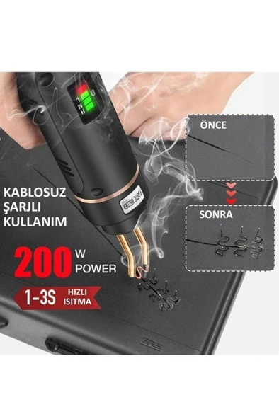 200 Watt 5000 Mah Batarya Desteği Şarjlı Tampon Plastik Parça Tamir Kaynak Makinesi 600 Uç - 4