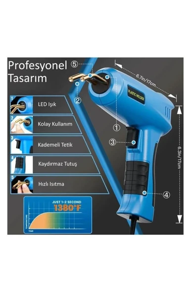 200 Watt Tampon Plastik Parça Tamir Kaynak Makinesi 1200 Uç - 3