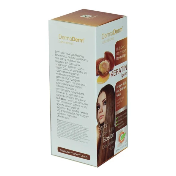 Dermaderm Keratinli Argan Özlü Saç Bakım Sütü Hızlı Uzama 250ML - 4