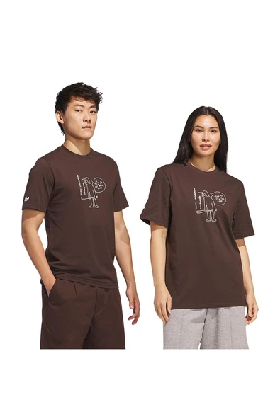 adidas Kahverengi Erkek   T-Shirt SHMOO G TEE 3 JC7651 - Resim 8