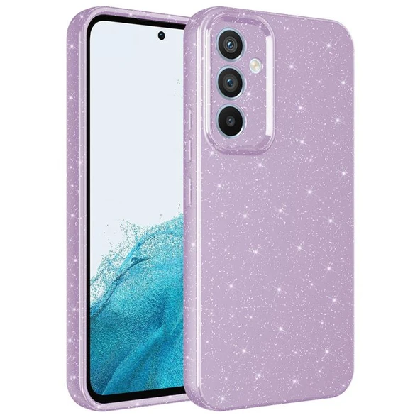 Galaxy A34 Kılıf Parlak Simli ve Kamera Korumalı Spoty Silikon Kapak