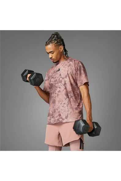 adidas Erkek  Pembe  T-Shirt POWER AOP TEE JP3341 - 5