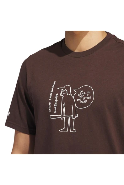 adidas Kahverengi Erkek   T-Shirt SHMOO G TEE 3 JC7651 - Resim 5