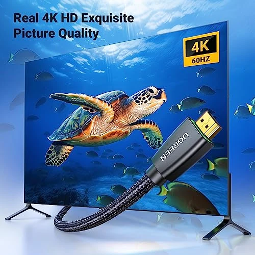 UGREEN 4K HDMI Kablosu ARC 3D Ethernet için PS5 Xbox Series S DVD Monitör (3M) - Resim 4