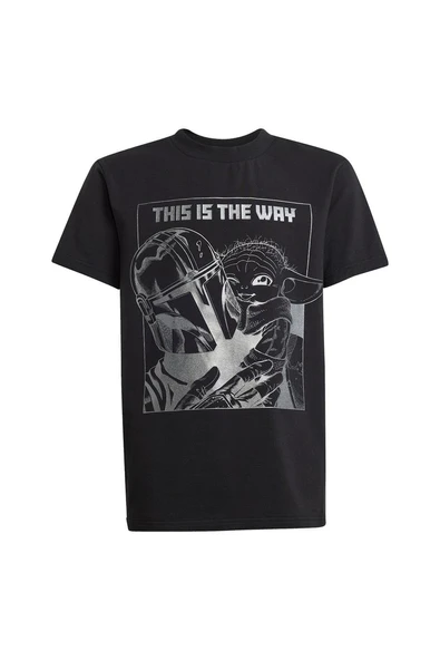 adidas Siyah Unisex Çocuk   T-Shirt J SW MNDO GFX T JD4547 - Resim 8