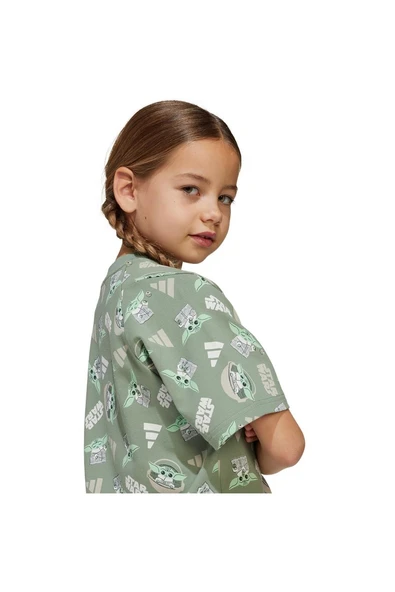 adidas Çocuk  Yeşil  T-Shirt LK SW MNDO T JF3650 - 6