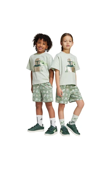 adidas Çocuk  Yeşil  BEBEK ESOFMAN TAKIMI LK SW MNDO TSET JF3648 - Resim 8