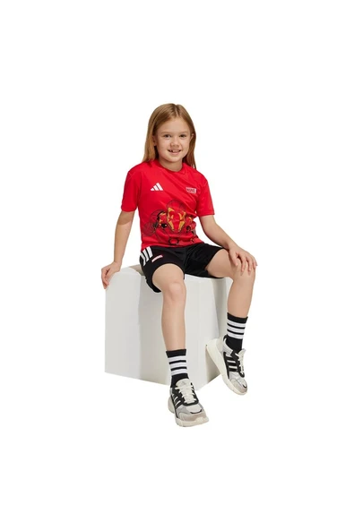 adidas Unisex Çocuk  Kırmızı  BEBEK ESOFMAN TAKIMI LK MRVL IM TSET JF3656 - Resim 3