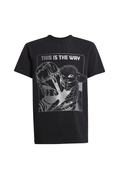 adidas Siyah Unisex Çocuk   T-Shirt J SW MNDO GFX T JD4547 - Resim 9