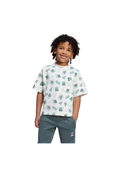 adidas Çocuk  Beyaz  T-Shirt LK SW MNDO T JD4555 - 2