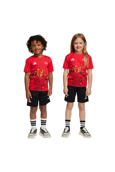 adidas Unisex Çocuk  Kırmızı  BEBEK ESOFMAN TAKIMI LK MRVL IM TSET JF3656 - Resim 7