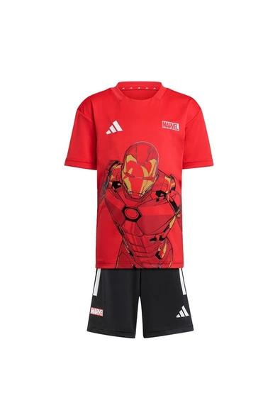 adidas Unisex Çocuk  Kırmızı  BEBEK ESOFMAN TAKIMI LK MRVL IM TSET JF3656 - Resim 9