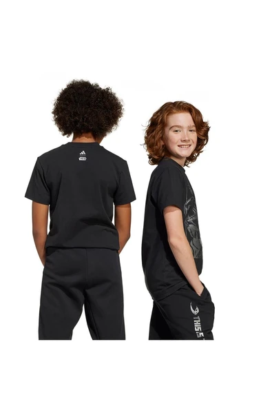 adidas Siyah Unisex Çocuk   T-Shirt J SW MNDO GFX T JD4547 - Resim 6