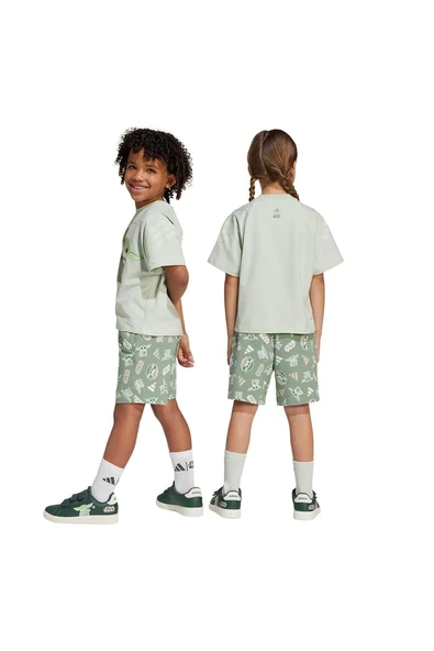 adidas Çocuk  Yeşil  BEBEK ESOFMAN TAKIMI LK SW MNDO TSET JF3648 - Resim 7