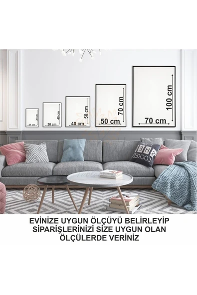Metal Çerçeveli Gerçek Camlı Tablo GroveB 3 Lü Set - 2