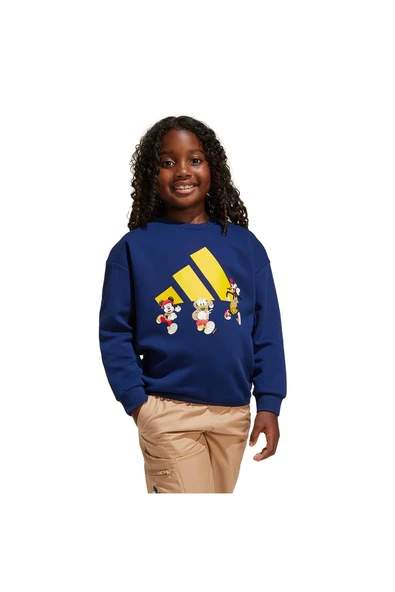 adidas Çocuk  Mavi  SWEATSHIRT (LONG SLEEVE) LK DY MM SWT JD4550 - 3