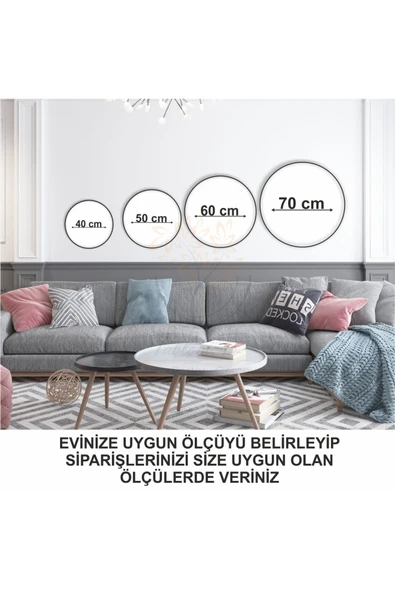 Metal Çerçeveli Gerçek Camlı Yuvarlak Tablo Angel Light Tekli Tablo - 2