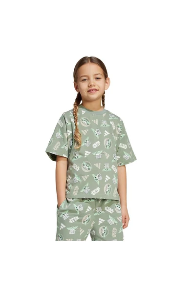 adidas Çocuk  Yeşil  T-Shirt LK SW MNDO T JF3650 - 2