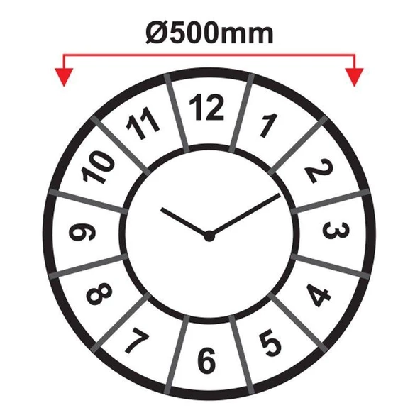 Galaxy Old Town Serisi Bölme Kadranlı Duvar Saati 50 Cm Fındık -Beyaz Renkli - Resim 2