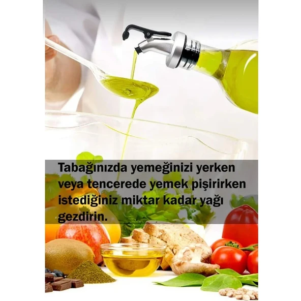 Yağdanlık Ucu 3'lü Silikon Yağ Şişesi Başlık Aparatı Sızmaz Dökülmez Tıpa Mantar Servis Sunum ürün görseli 1