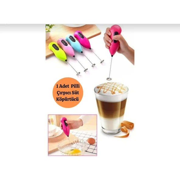 Pilli Mini Mikser Kahve Süt Köpürtücü ve Karıştırıcı