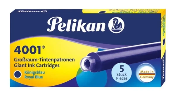 Pelikan Dolma Kalem Kartuşu Uzun Royal Mavi 5 Li 4001