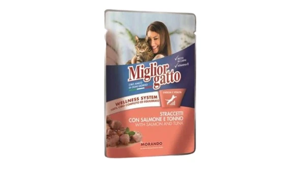 Miglior Gatto Somonlu & Tuna Balıklı Yaş Kedi Maması 100 g