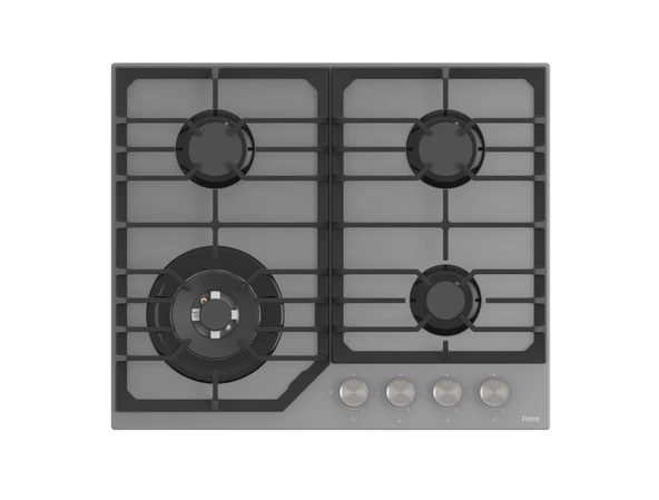 Ferre Flowart NT Asimetrik Seriisi 3'lü Gri Ankastre Set ( QBL62CPR-NT028-D082 ) - 3