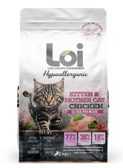 LOİ TAVUKLU YAVRU KEDİ MAMASI 2 KG