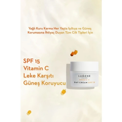 Lumene Day Cream SPF15 - Vitamin C Aydınlatıcı & Leke Karşıtı Spf 15 Gündüz Bakım Kremi 50ML - Resim 2