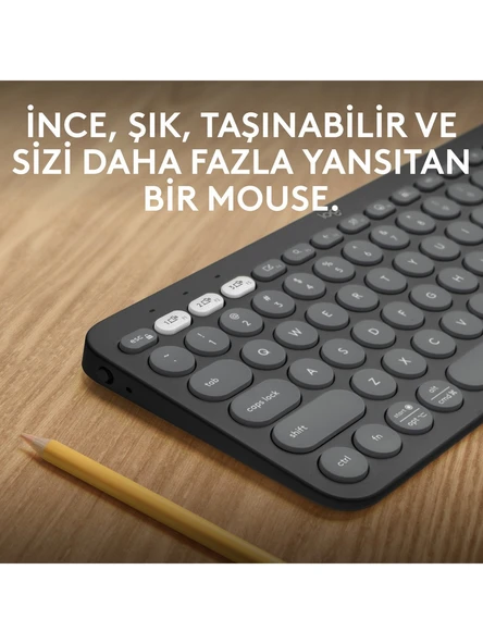 Logitech K380s Pebble Keys 2 Çoklu Cihaz Özellikli Bluetooth İngilizce Q Klavye - 5