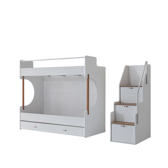 Ranza, Vita Bohem Genç Odası Takımı Yavrulu Beyaz Ranza + Dört Kapaklı Dolap - 7