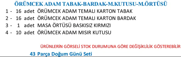 ÖRÜMCEK ADAM TABAK-BARDAK-M.KUTUSU-M.ÖRTÜSÜ - Resim 3