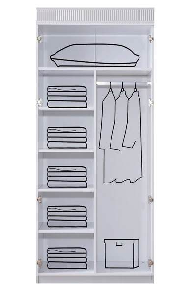 Vira Çocuk Odası Takımı, Vira 2 Kapaklı Dolap, Yıldız Büyüyen Beşik, Şifonyer, Kitaplık - 4