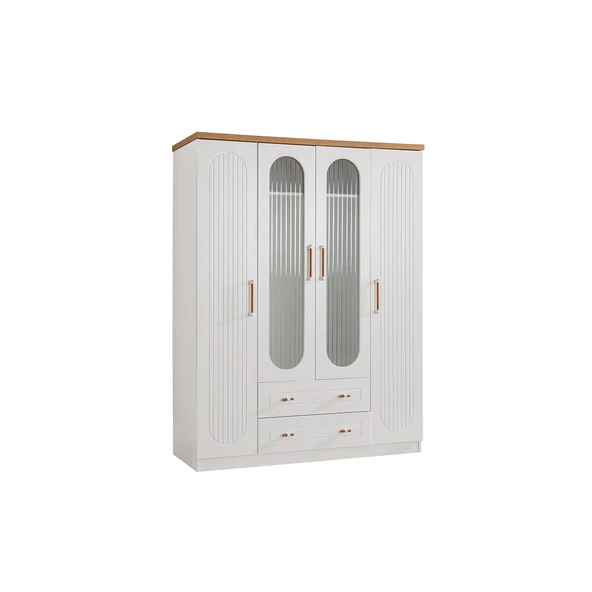 Ranza, Vita Bohem Genç Odası Takımı Yavrulu Beyaz Ranza + Dört Kapaklı Dolap - 3