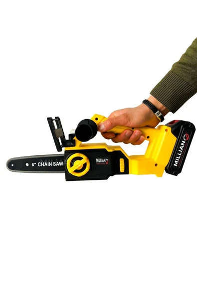 Kömürsüz Motor Yağ Pompalı Dal Budama Testeresi Çift Bataryalı Çift Palalı Akülü Ağaç Kesme Makinesi - 4