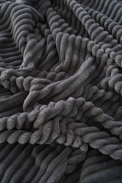 Rivaİstanbul Antrasit Gloria Wellsoft Çift Kişilik Battaniye - Resim 5