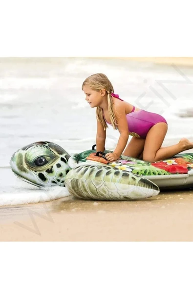 Intex Gerçekçi Kaplumbağa Binici  Deniz Havuz ve Plaj Çocuk Deniz Yatağı 191x170 cm 3+Yaş - 3