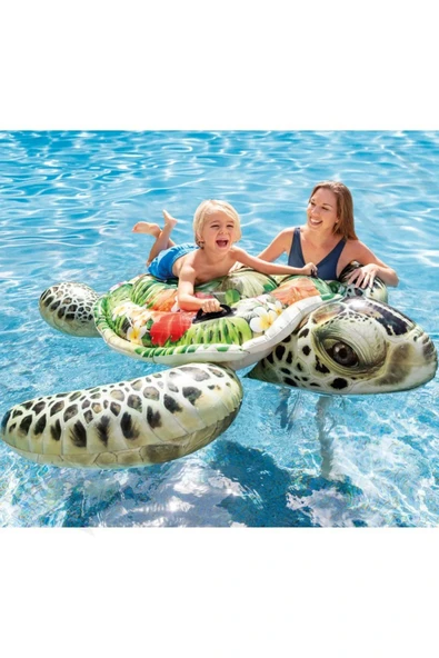 Intex Gerçekçi Kaplumbağa Binici  Deniz Havuz ve Plaj Çocuk Deniz Yatağı 191x170 cm 3+Yaş - 7