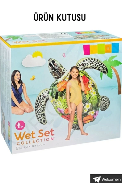 Intex Gerçekçi Kaplumbağa Binici  Deniz Havuz ve Plaj Çocuk Deniz Yatağı 191x170 cm 3+Yaş - 6