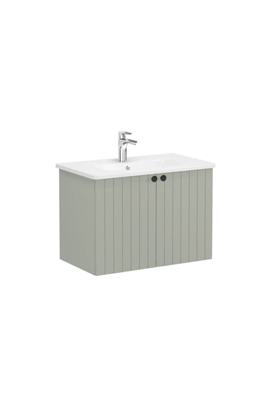 Vitra Root Groove Kapaklı Lavabo Dolabı 80 Cm Mat Retro Yeşil 69295 - 3
