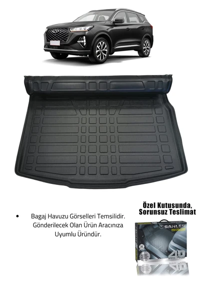 Sahler Chery Tiggo 7 Pro / Max 2022+ Uyumlu 4.5D Premium Havuzlu Paspas ve Liner Marka 3D Bagaj Havuzu - 2