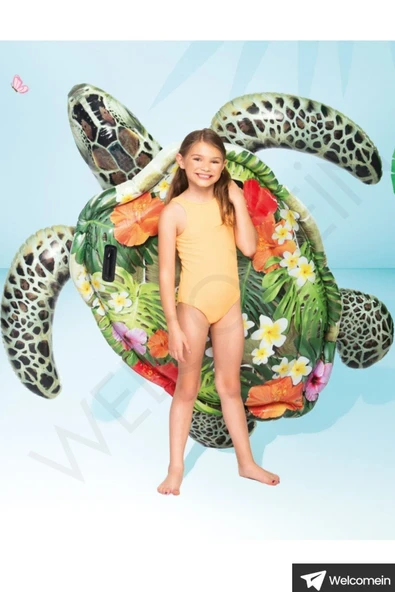 Intex Gerçekçi Kaplumbağa Binici  Deniz Havuz ve Plaj Çocuk Deniz Yatağı 191x170 cm 3+Yaş - 5