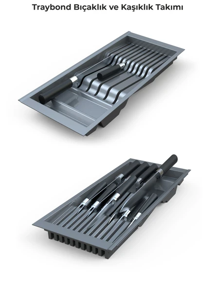 Çekmece Içi Kaşıklık Ve Bıçaklık Düzenleyici  Antresit, 114x48 Yandan Ve Boydan 4Cm Kesilebilir - 5