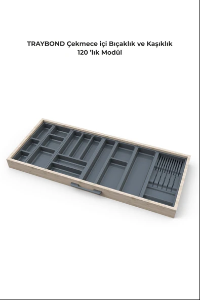 Çekmece Içi Kaşıklık Ve Bıçaklık Düzenleyici  Antresit, 114x48 Yandan Ve Boydan 4Cm Kesilebilir - 2