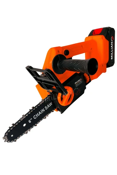 Kömürsüz Motor Yağ Pompalı Dal Budama Testeresi ''3 Bataryalı'' Çift Pala Akülü Ağaç Kesme Makinesi - 4