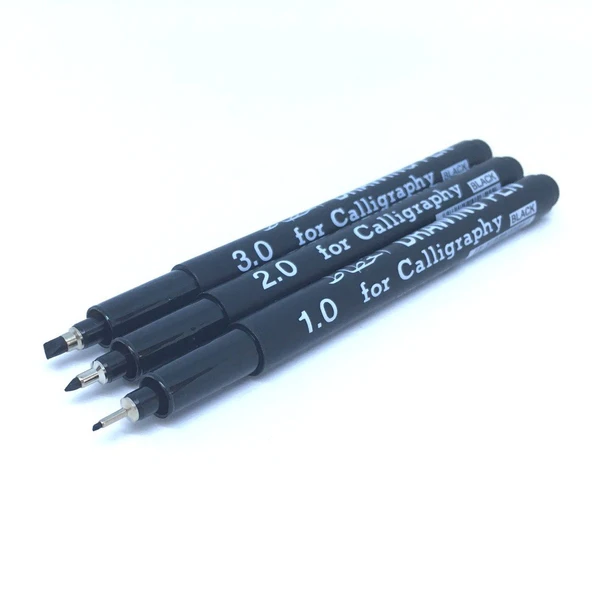 Snowman Kaligrafi Kalemi Kesik Uçlu 1.0 MM Siyah FT700 - 4