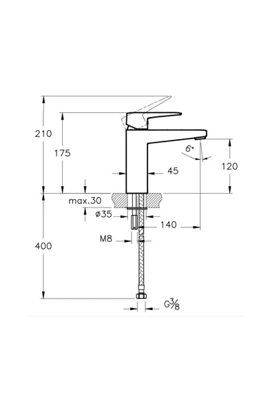 Artema Root Square A42732 Lavabo Bataryası, Krom - 3
