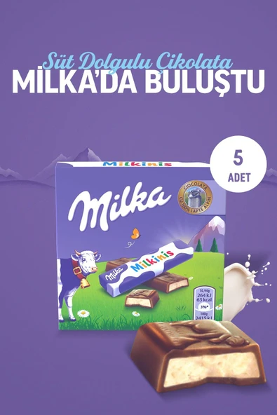 Milka Milkinis 43.75g (5’li Paket) – Süt Kremalı Çikolata Lezzeti